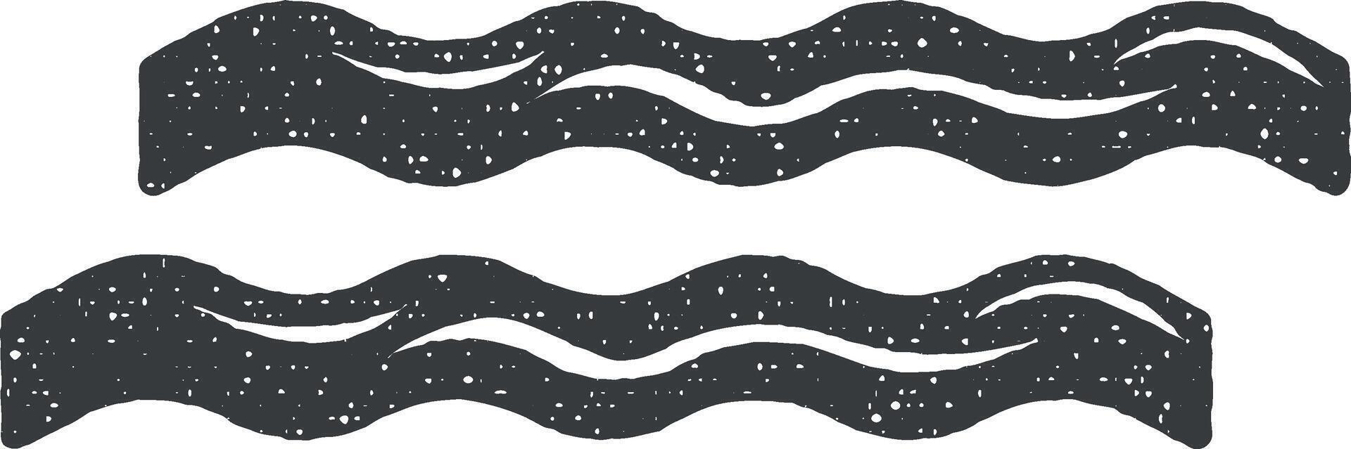 waves vector icon illustration with stamp effect