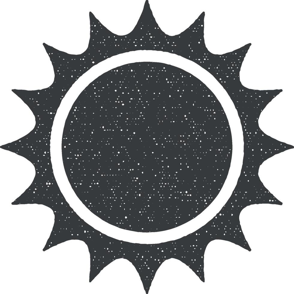 Sun vector icon illustration with stamp effect