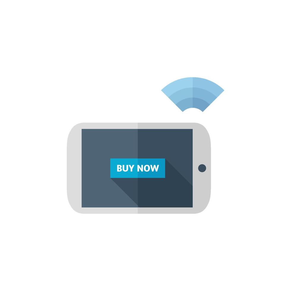 Tablet icon in flat color style. Buy now shopping online shop ecommerce sale vector