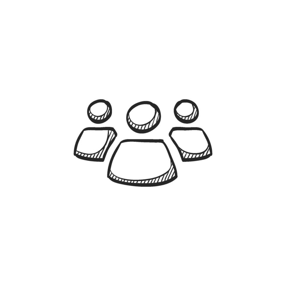 Hand drawn sketch icon teamwork vector