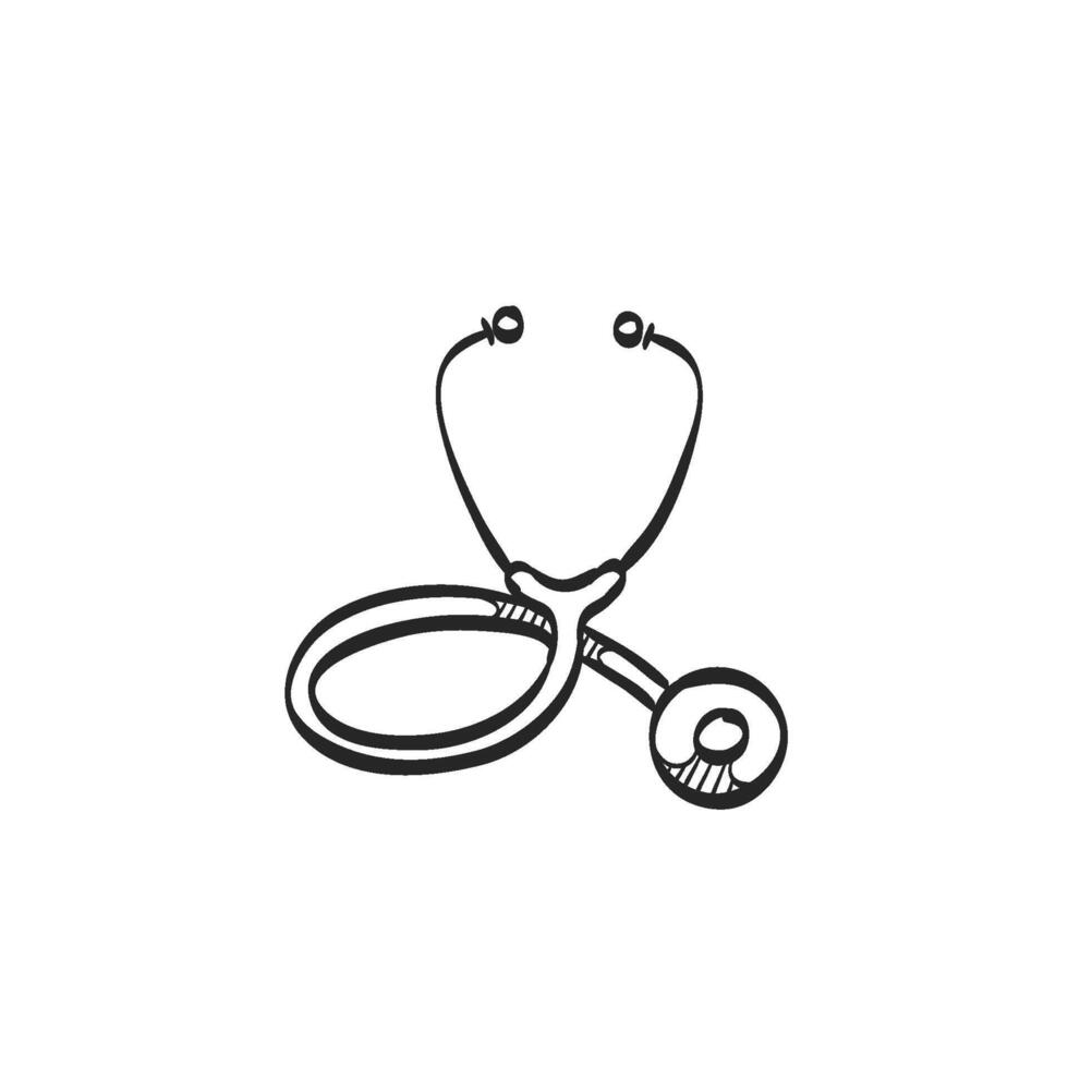 Hand drawn sketch icon stethoscope vector