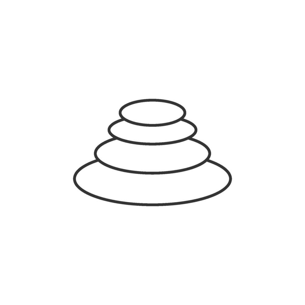 Stacked stone icon in thin outline style vector