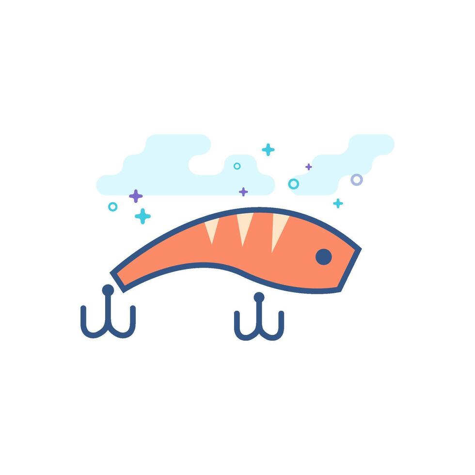 Fishing lure icon flat color style vector illustration