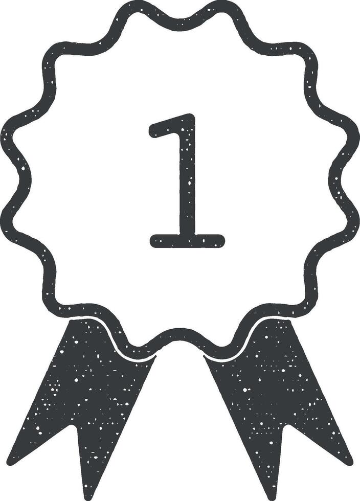 prize for first place vector icon illustration with stamp effect