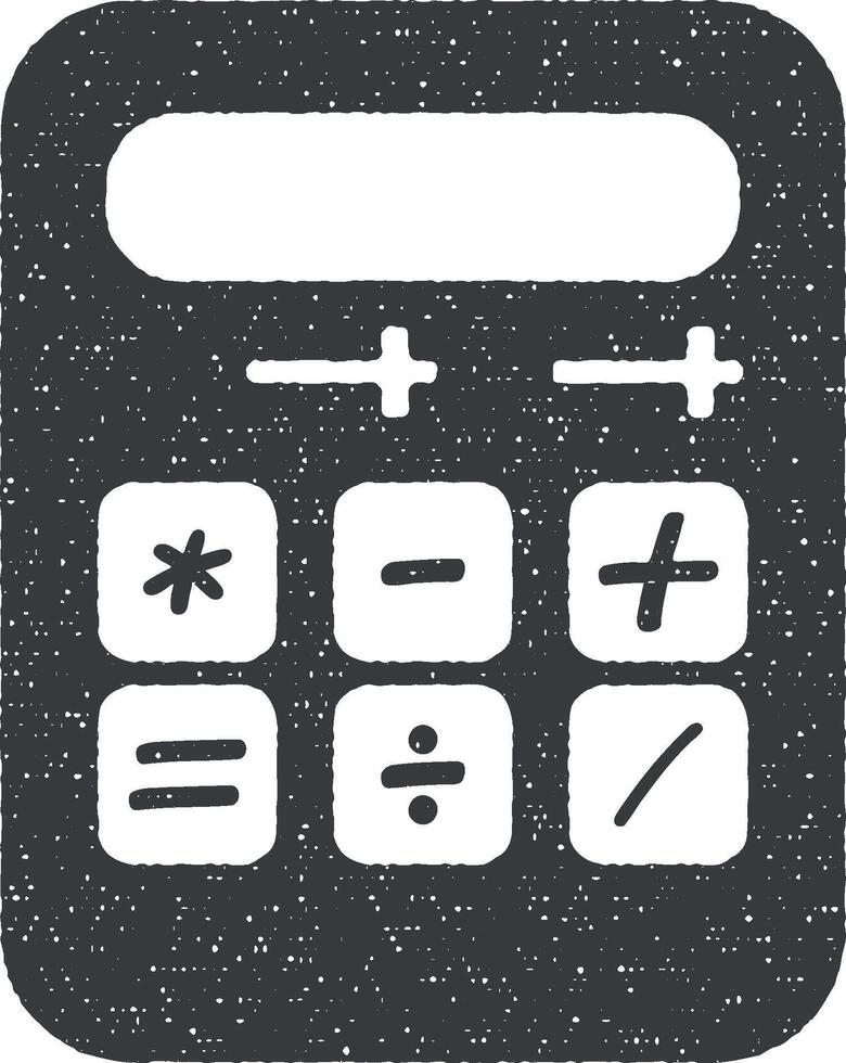 calculadora vector icono ilustración con sello efecto