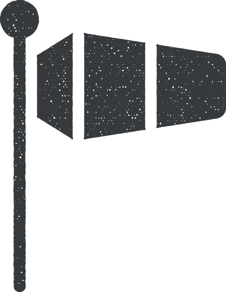 Wind vector icon illustration with stamp effect