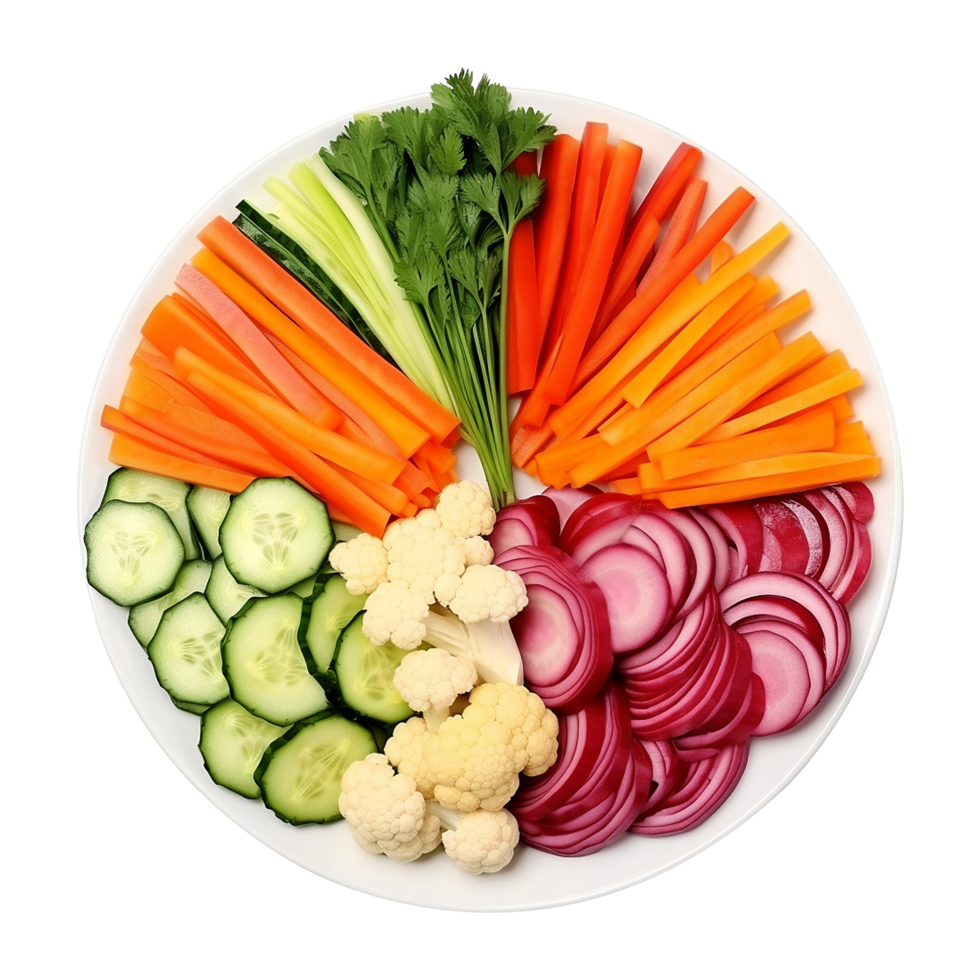 AI generated Fresh mixed vegetables in a bowl view isolated on transparent background png