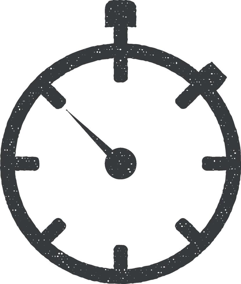 stopwatch vector icon illustration with stamp effect