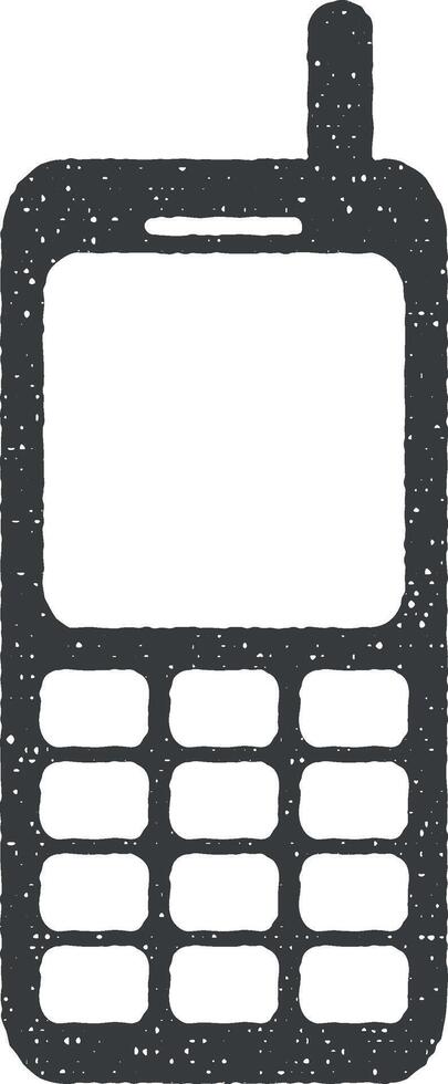 mobile phone vector icon illustration with stamp effect