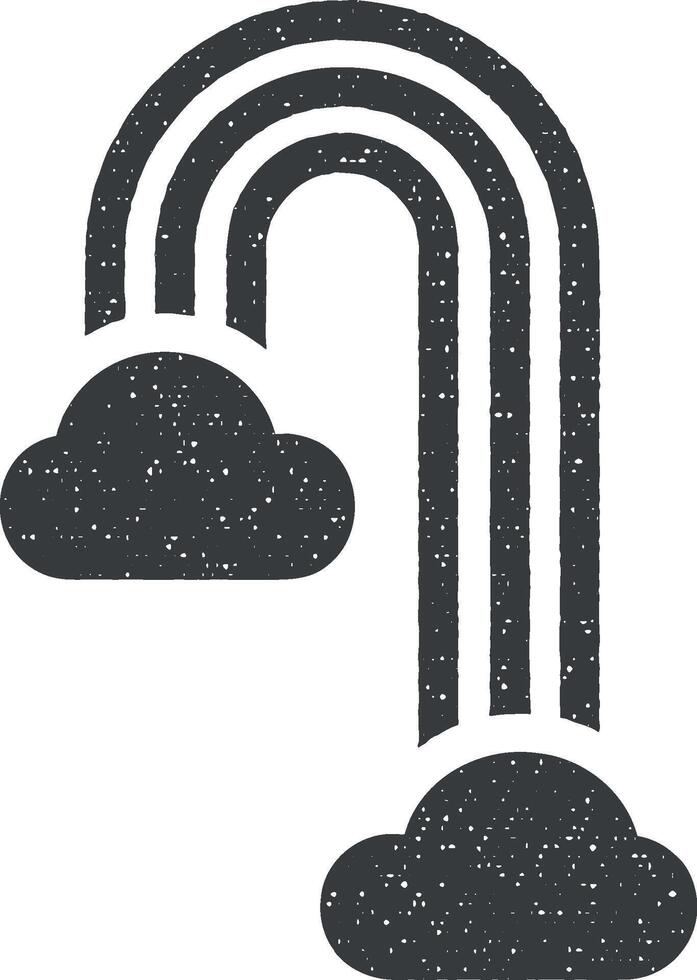 rainbow vector icon illustration with stamp effect