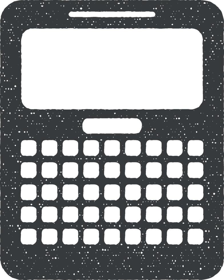 financial calculator vector icon illustration with stamp effect