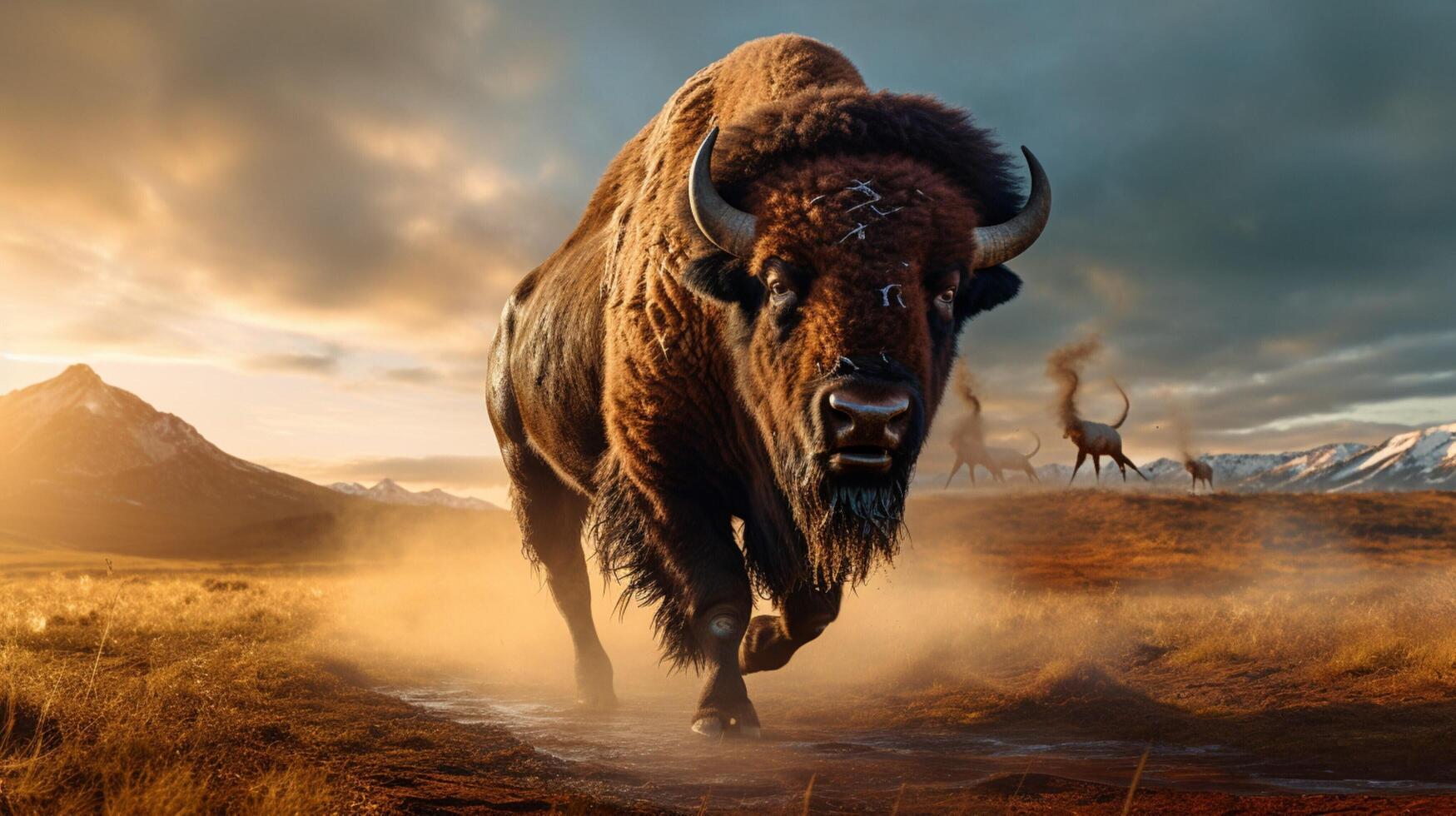 AI generated bison high quality image photo