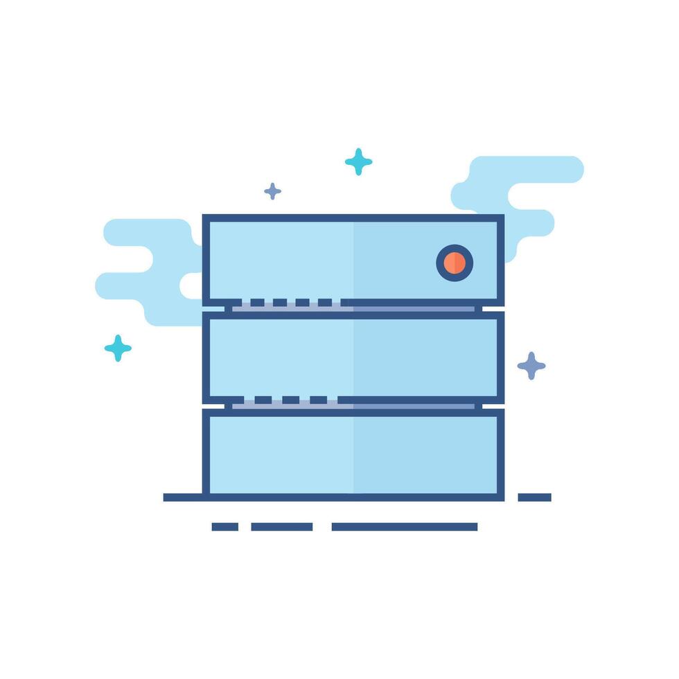 Database icon flat color style vector illustration