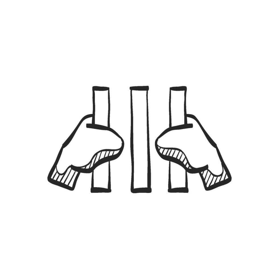 Hand drawn sketch icon hand holding bars vector