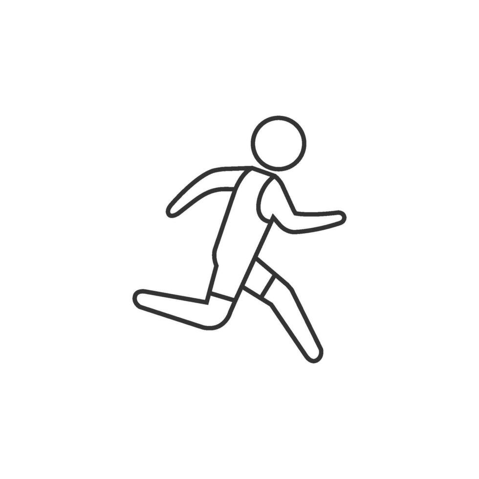 Running athlete icon in thin outline style vector