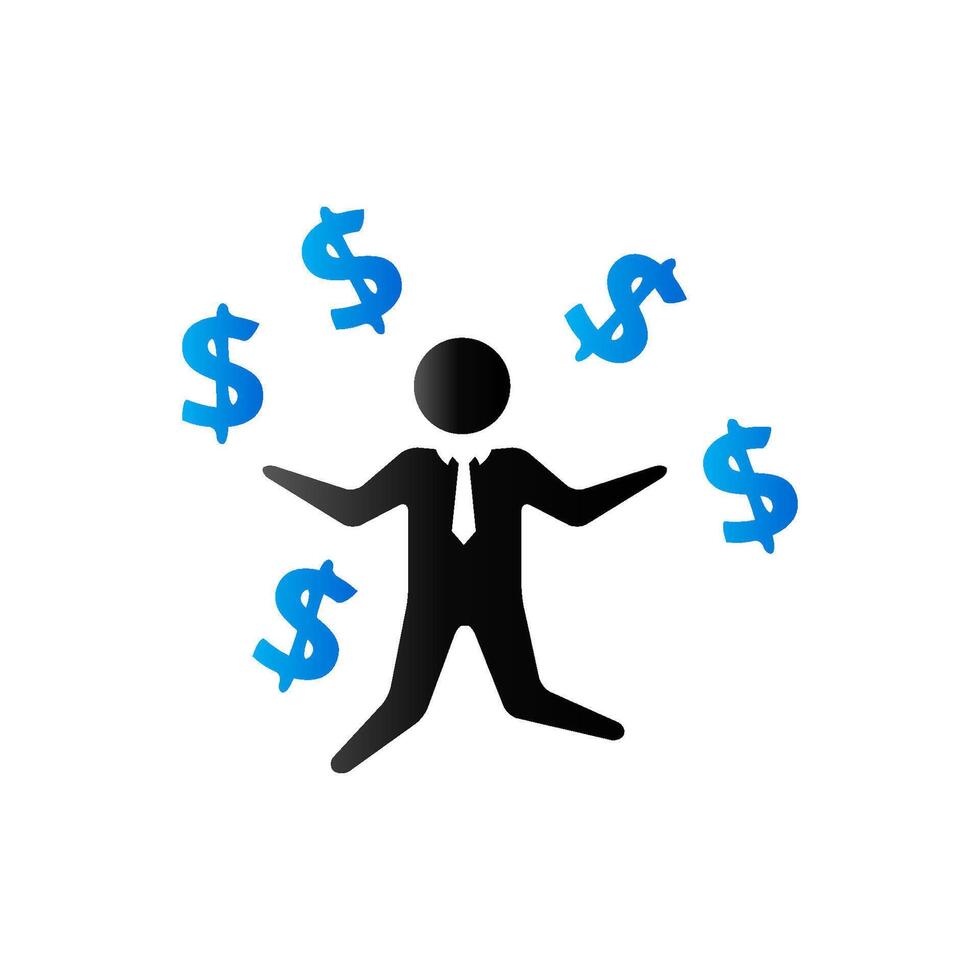 Businessman money icon in duo tone color. Business wealth dollar sign vector