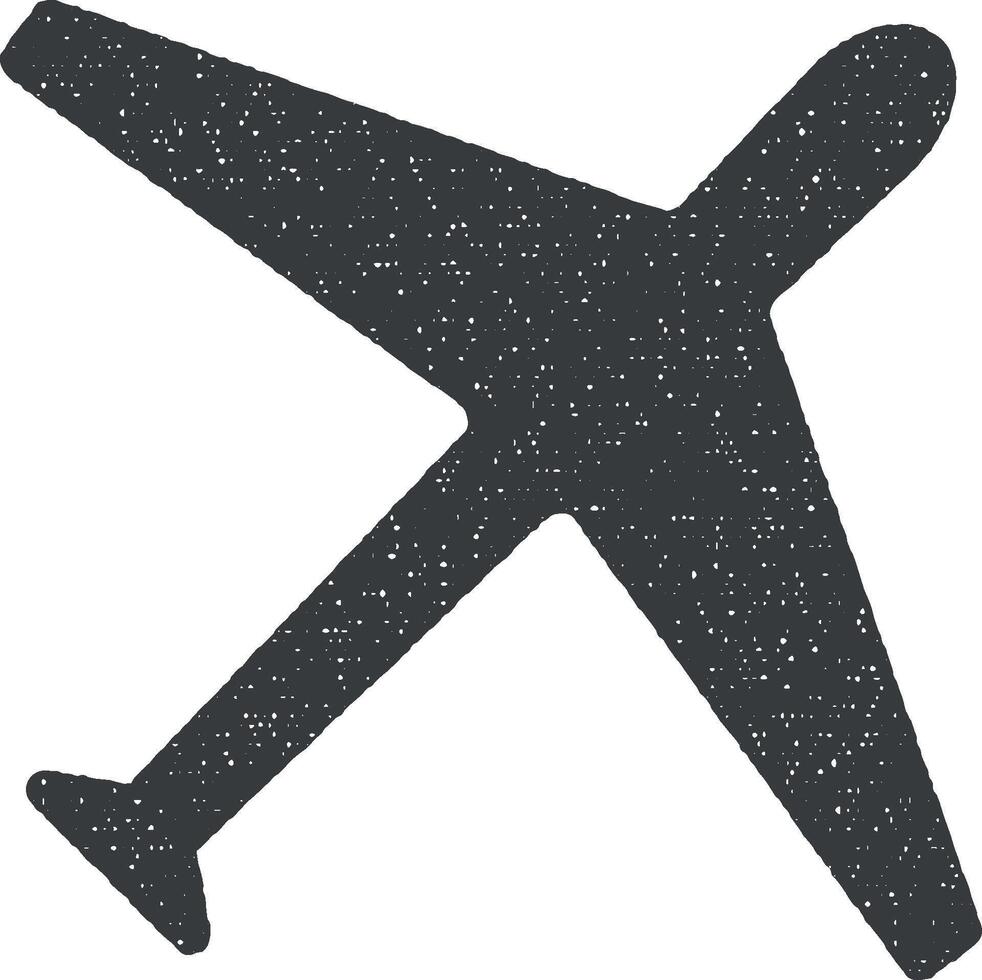 avión aislado sencillo vector icono ilustración con sello efecto