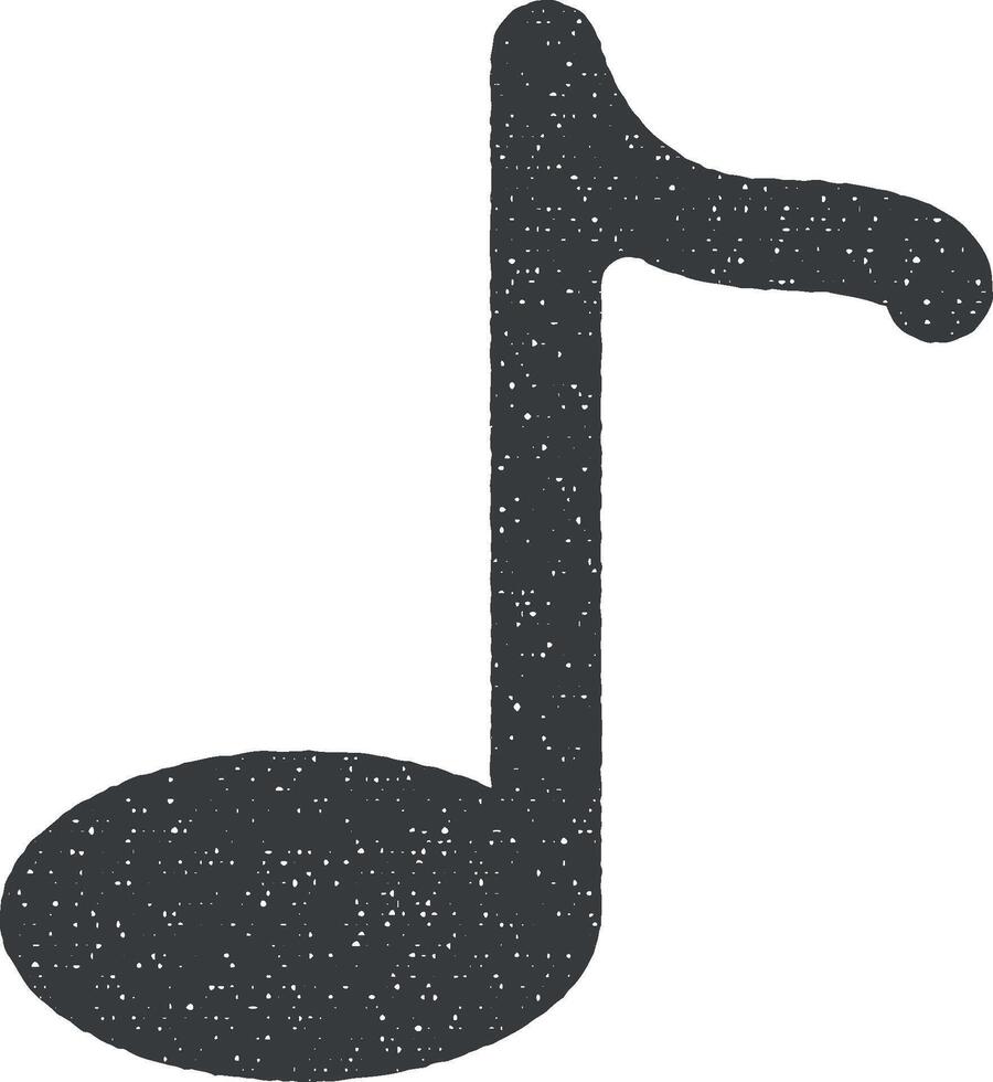 eighth note isolated simple vector icon illustration with stamp effect