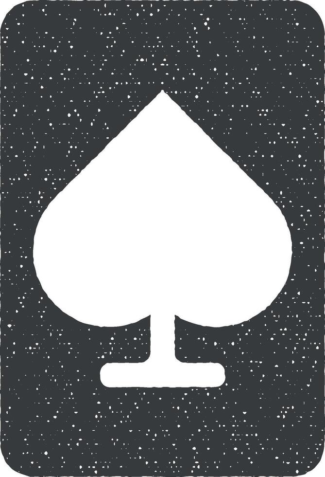 ace of spades vector icon illustration with stamp effect