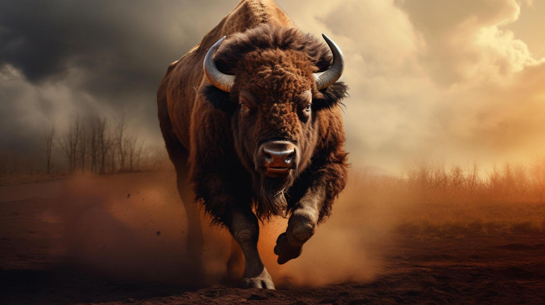 AI generated bison high quality image photo