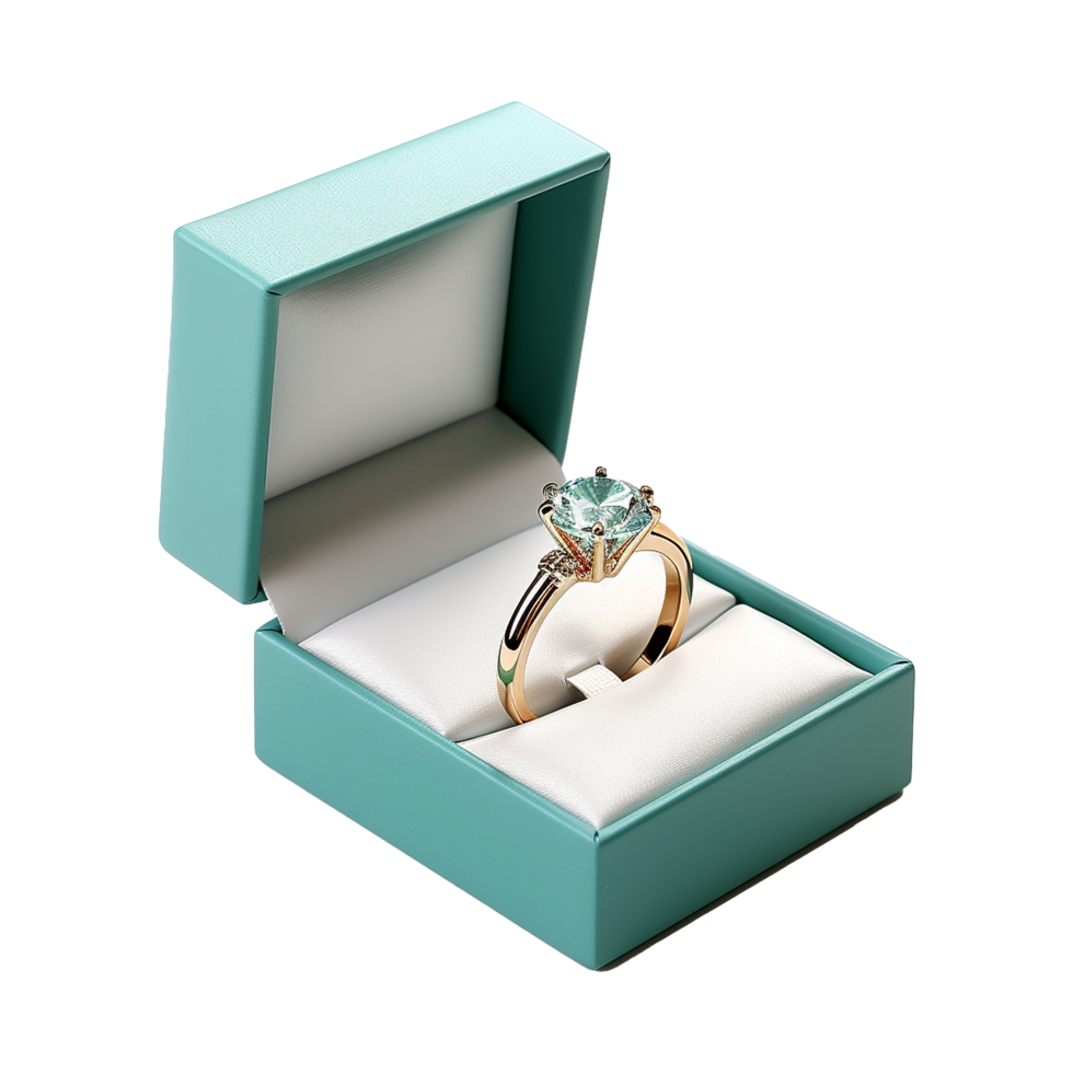 AI generated 3d ring box isolated on transparent background png