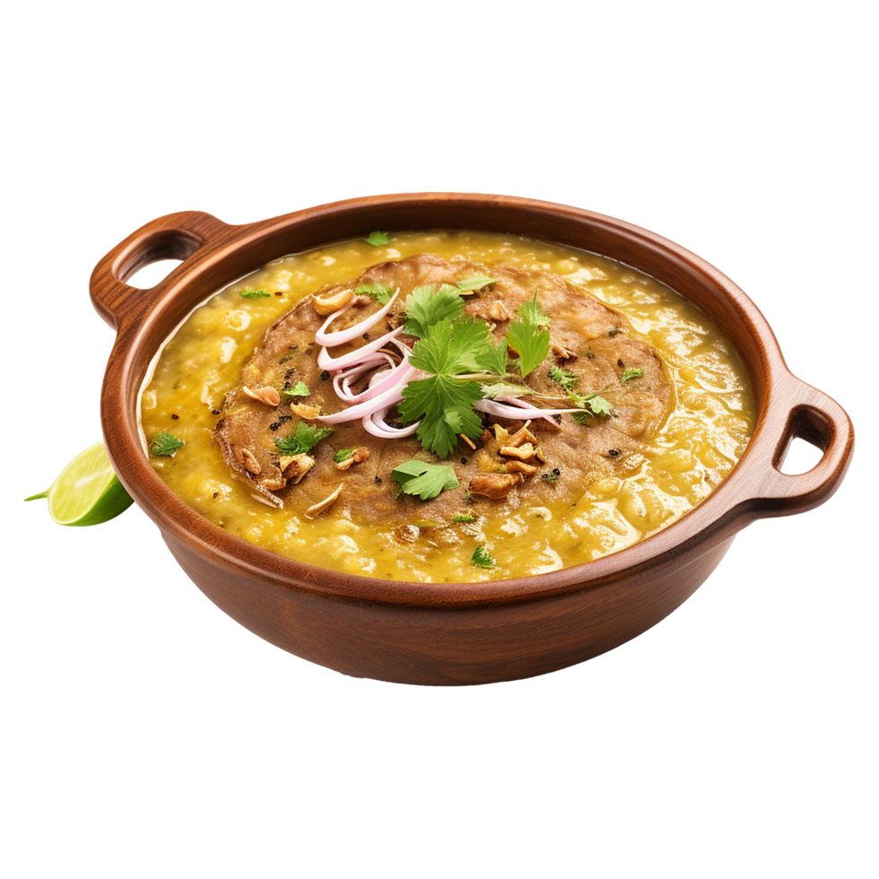 AI generated Haleem on a bowl isolated on transparent background png