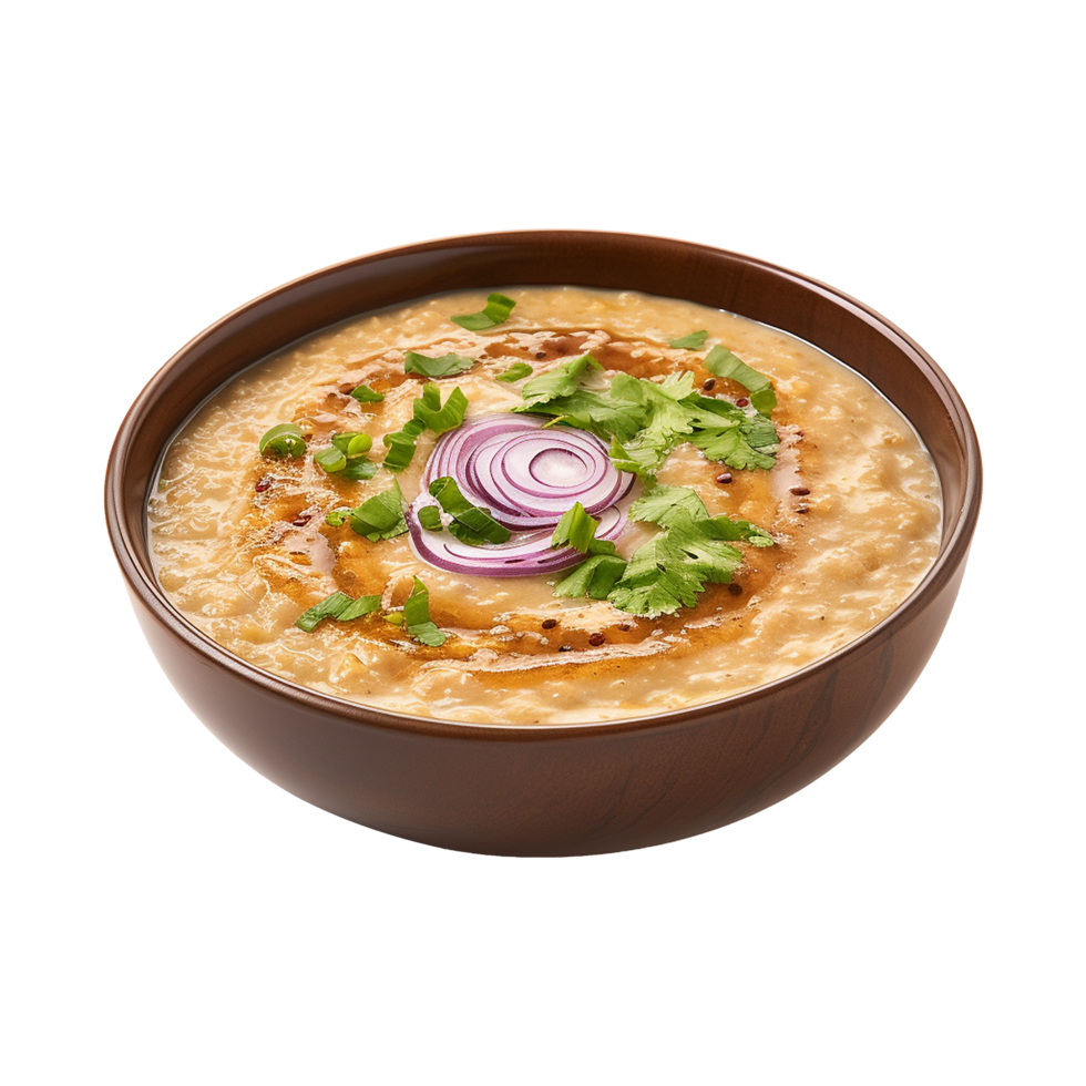 AI generated Haleem on a bowl isolated on transparent background png