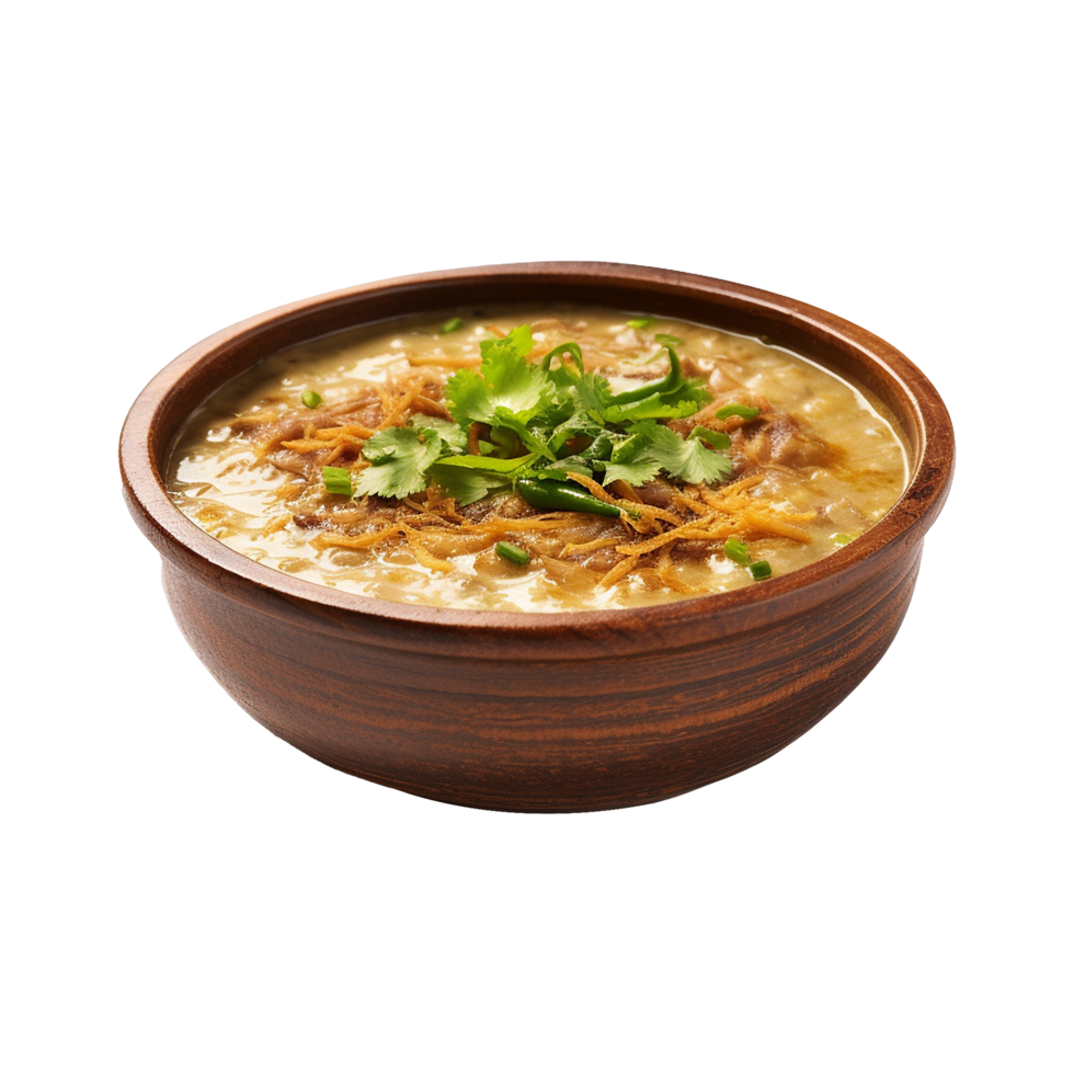 AI generated Haleem on a bowl isolated on transparent background png