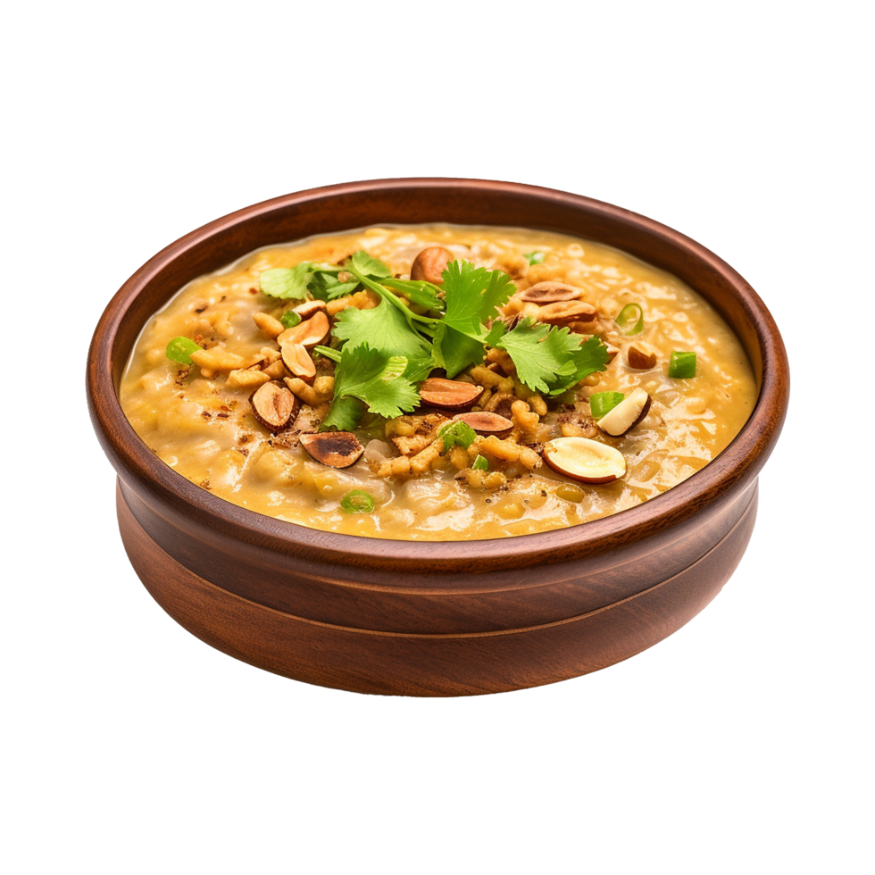AI generated Haleem on a bowl isolated on transparent background png