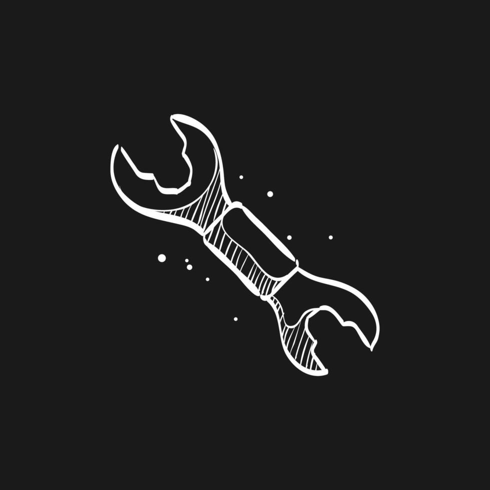 Bicycle wrench doodle sketch illustration vector