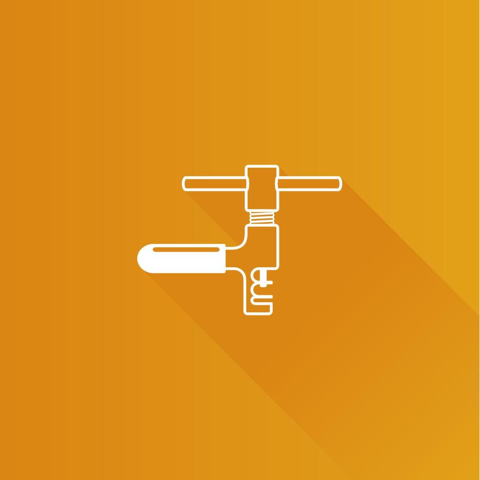 Chain flat color icon long shadow vector illustration