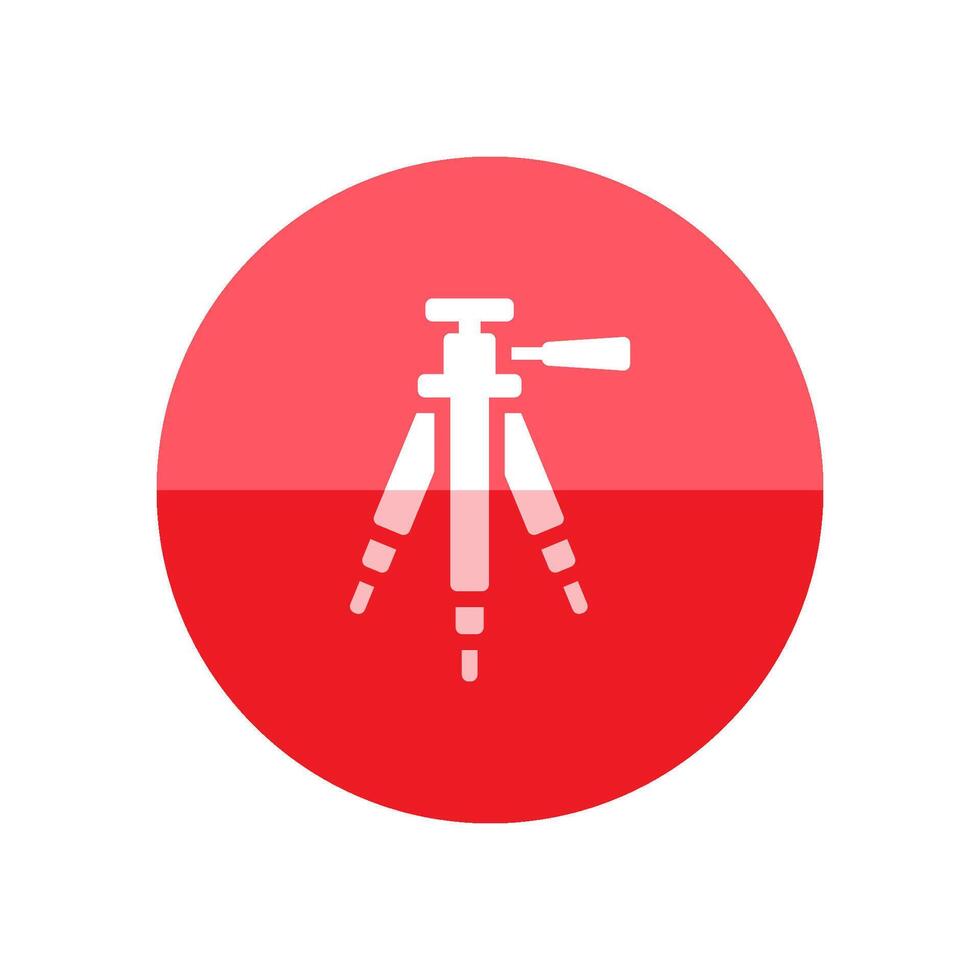 Camera tripod icon in flat color circle style. Photography stands stable movie shoot vector