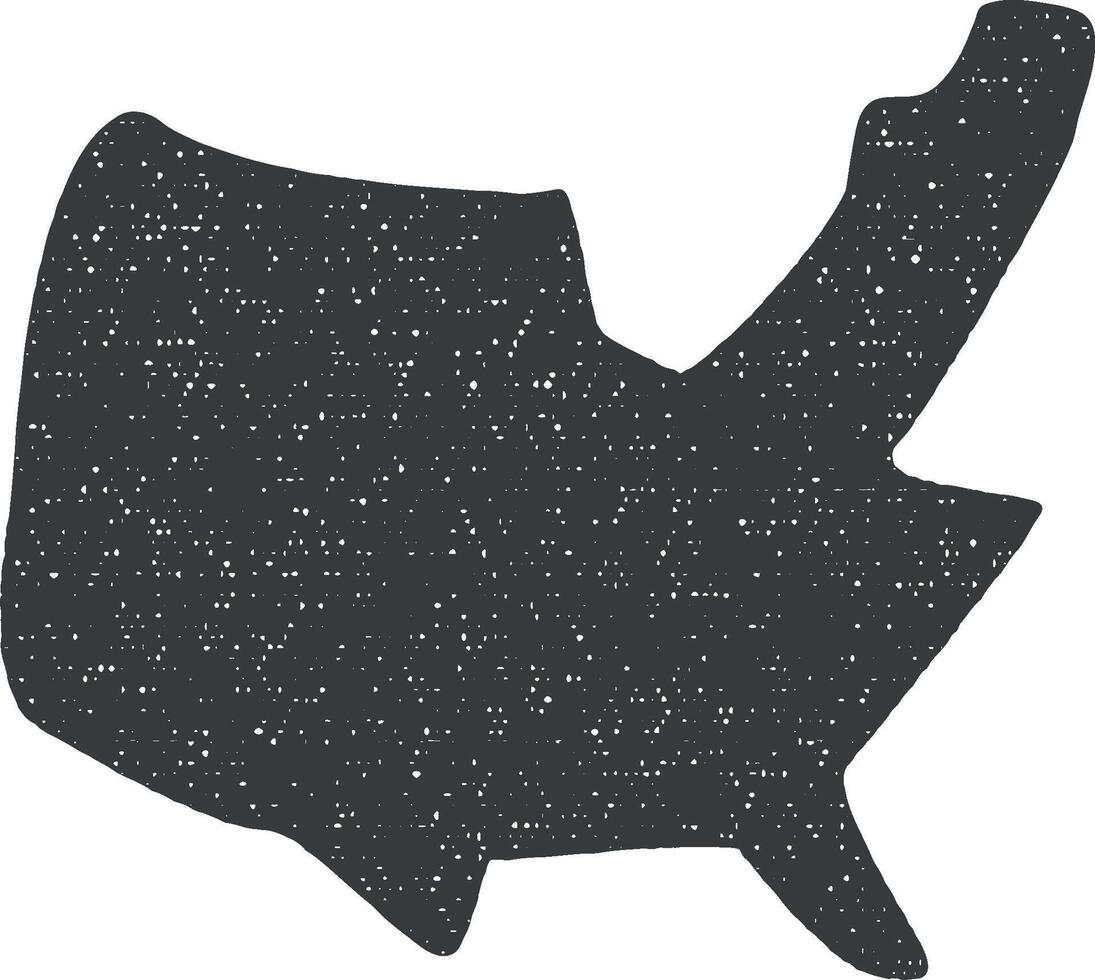 mapa Estados Unidos bandera icono vector ilustración en sello estilo