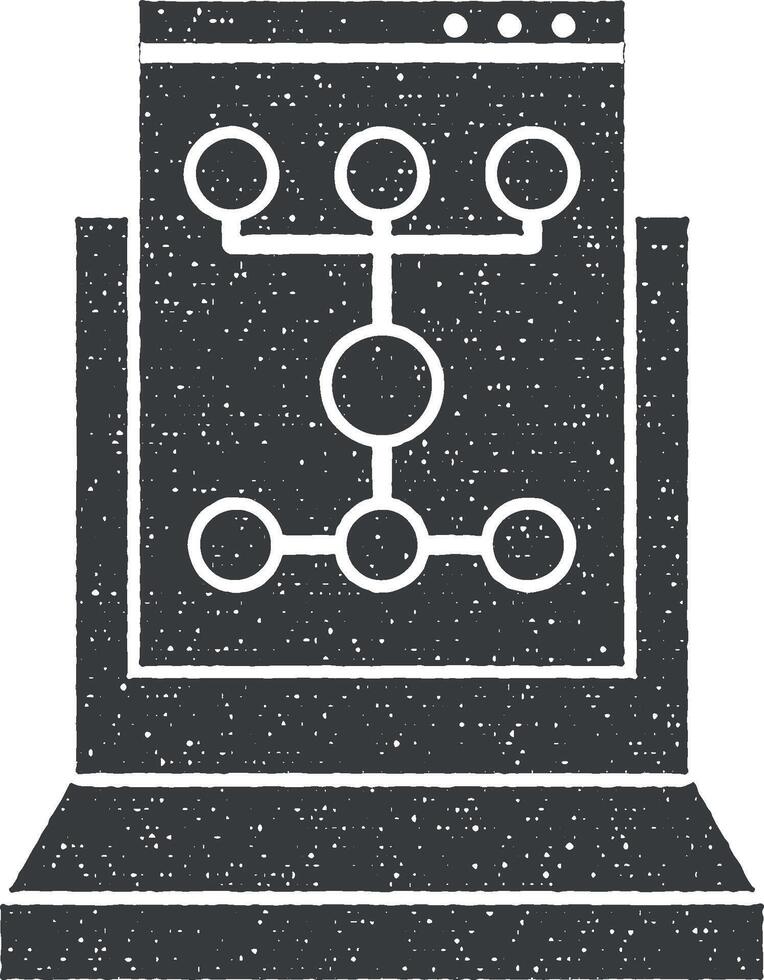Web development, algorithm process vector icon illustration with stamp ...