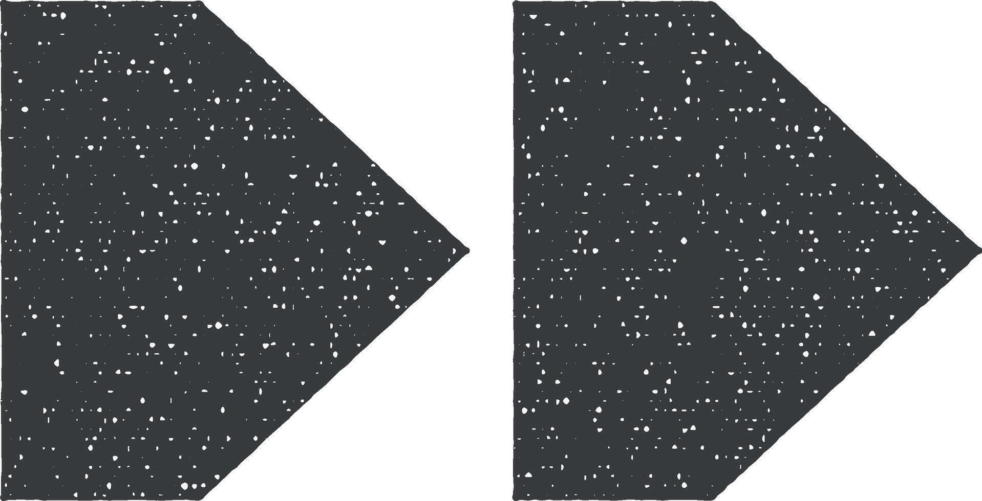 arrow, right, navigation, rewind icon vector illustration in stamp style