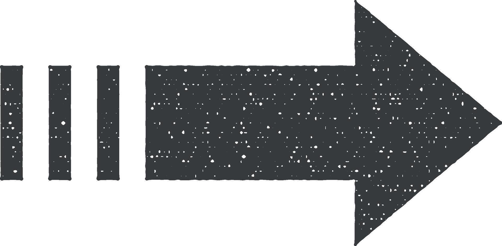 arrow, right, navigation icon vector illustration in stamp style