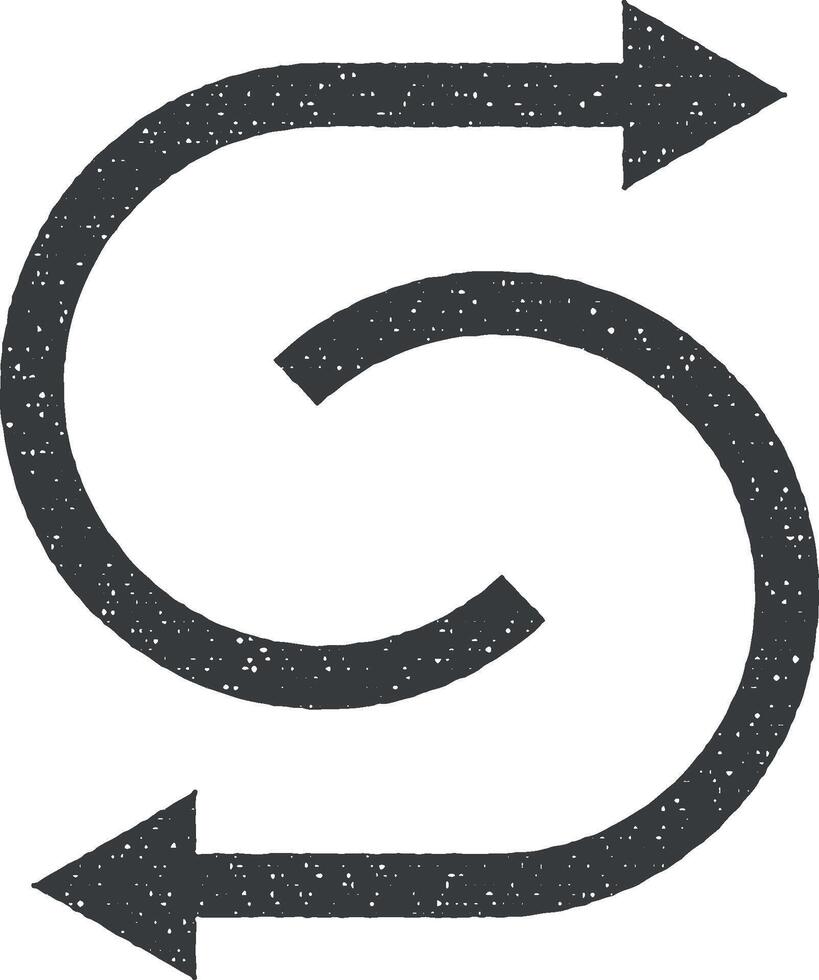 arrow, circle, left, right icon vector illustration in stamp style