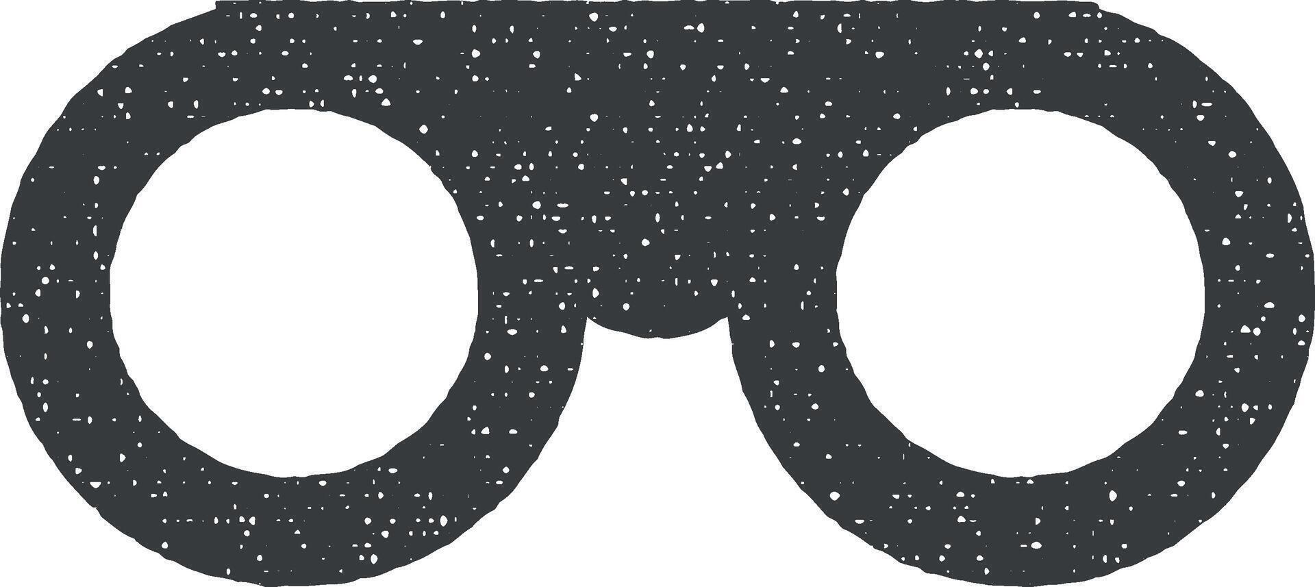 Binoculars vector icon illustration with stamp effect