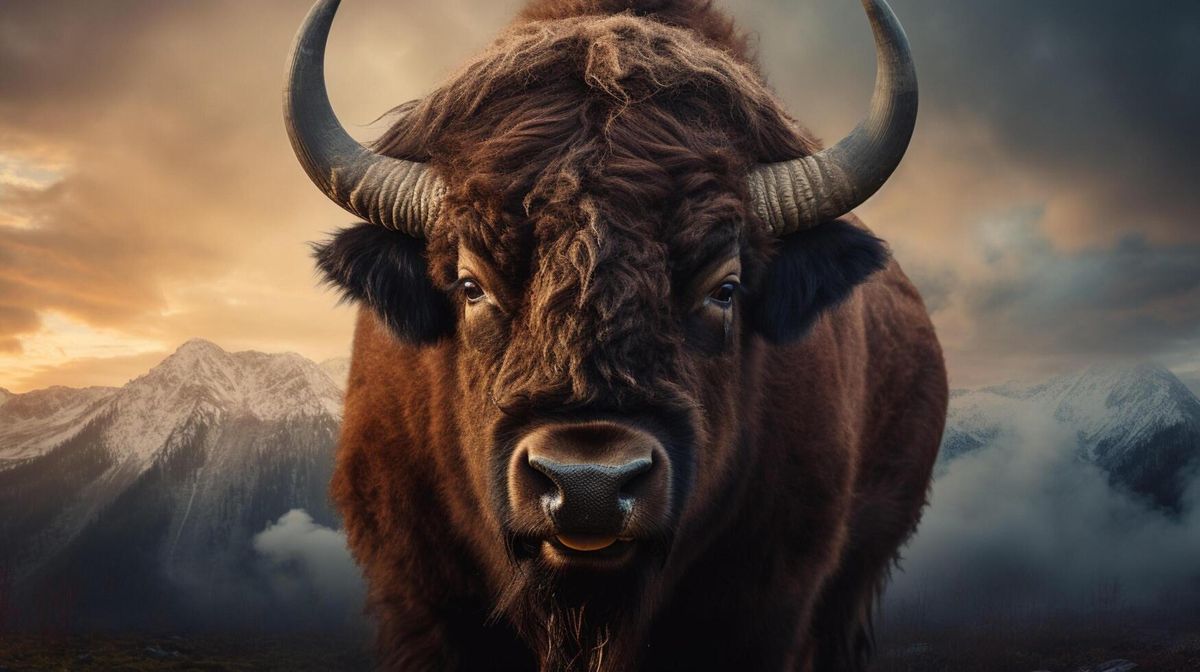 AI generated bison high quality image photo