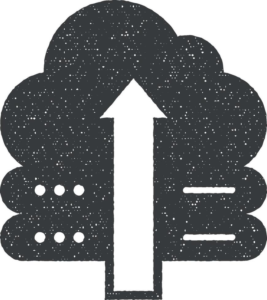 web desarrollo, nube almacenamiento vector icono ilustración con sello efecto