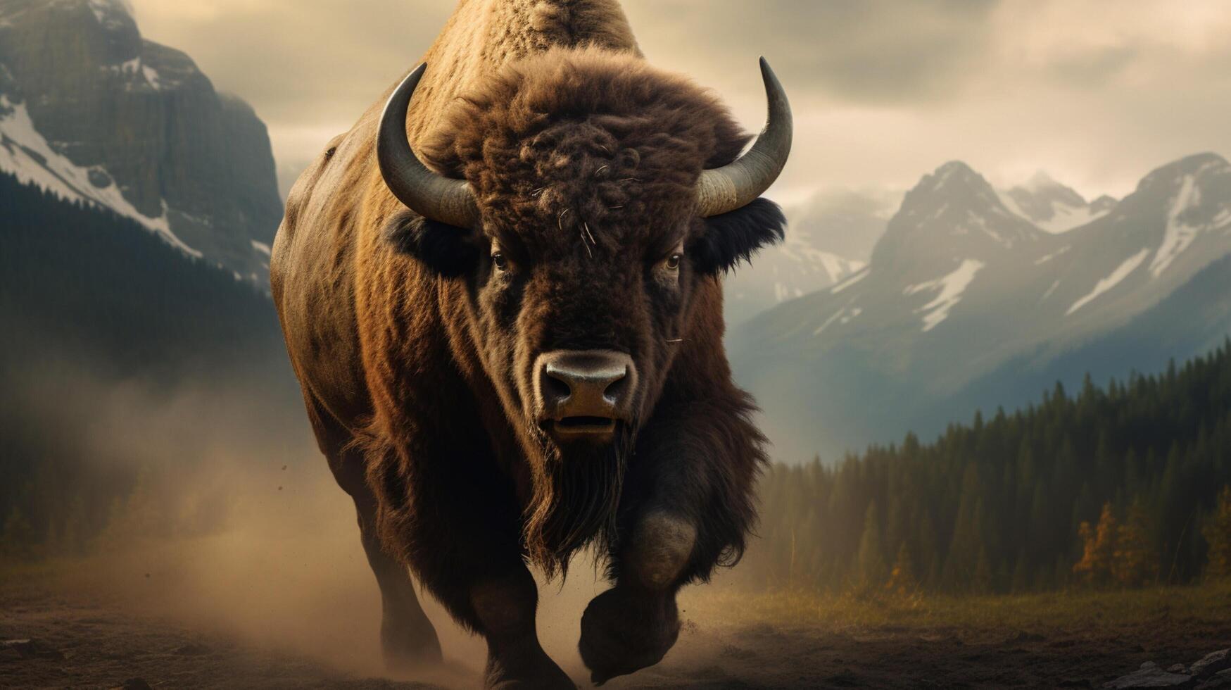 AI generated bison high quality image photo