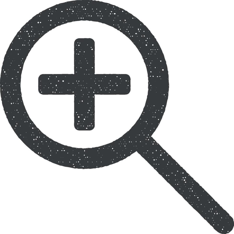 Magnifier Tool vector icon illustration with stamp effect