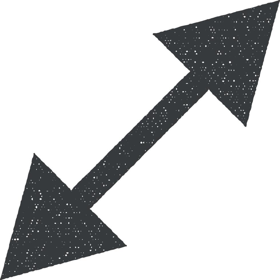 arrow, increase, down icon vector illustration in stamp style
