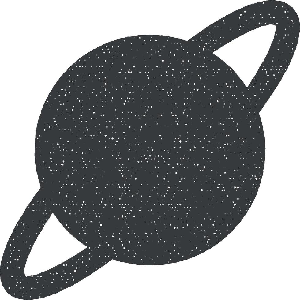 Planet vector icon illustration with stamp effect