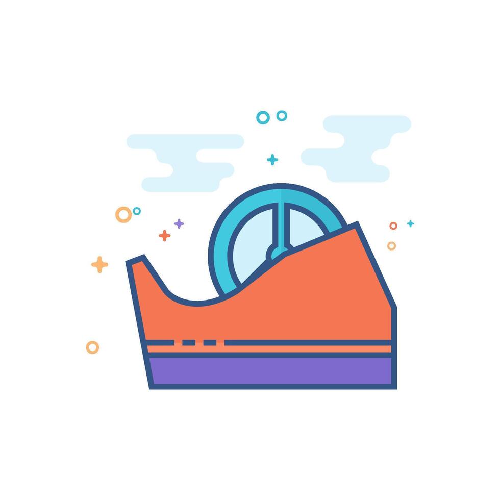 Tape dispenser icon flat color style vector illustration