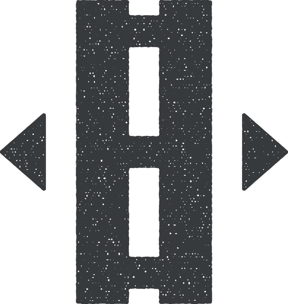 Broken line road vector icon illustration with stamp effect