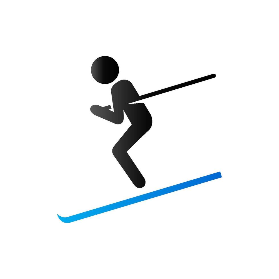 esquí icono en dúo tono color. invierno deporte, montaña vector
