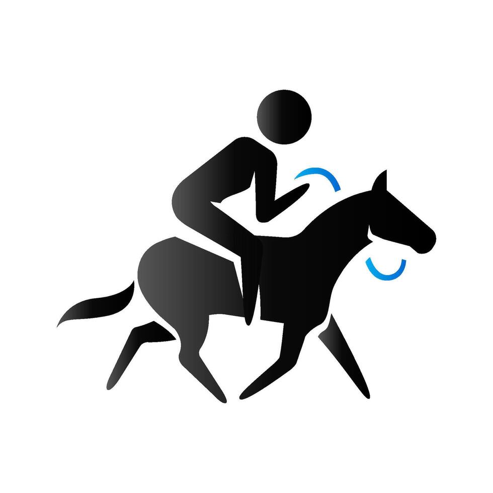 caballo montando icono en dúo tono color. deporte campeonato carrera vector