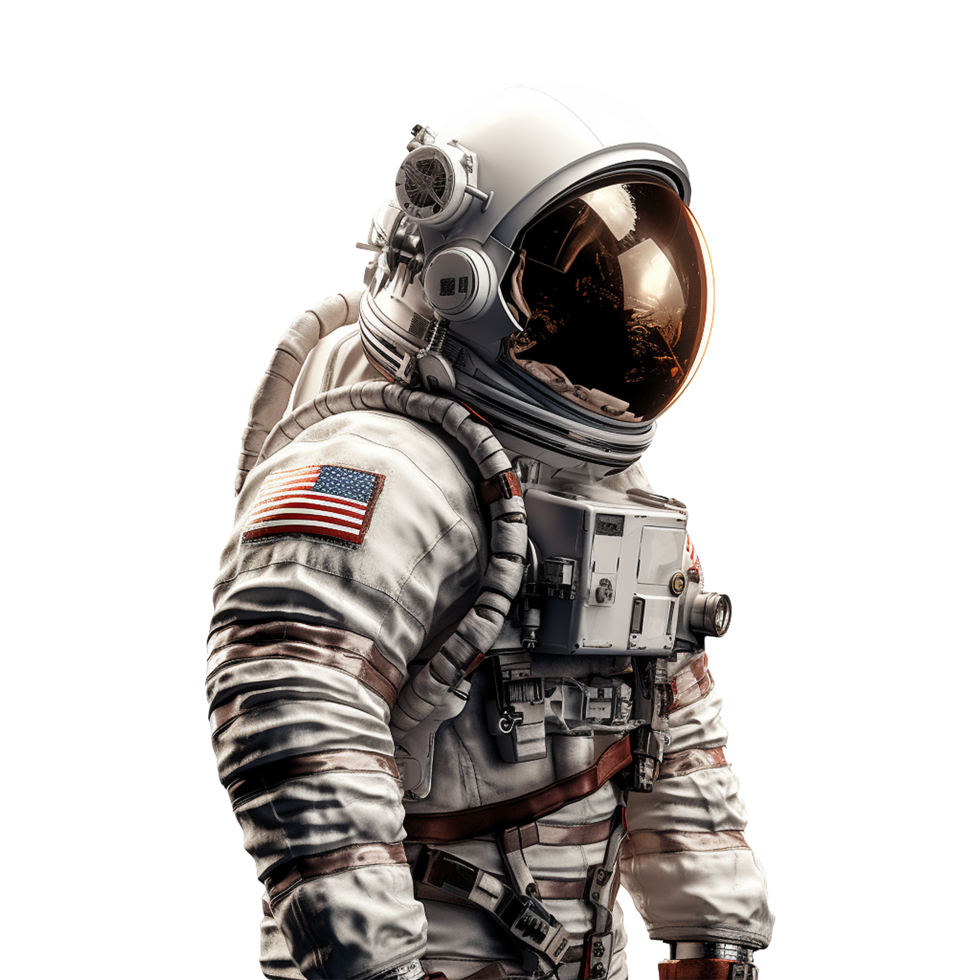 AI generated Astronaut in a space suite isolated on transparent background png