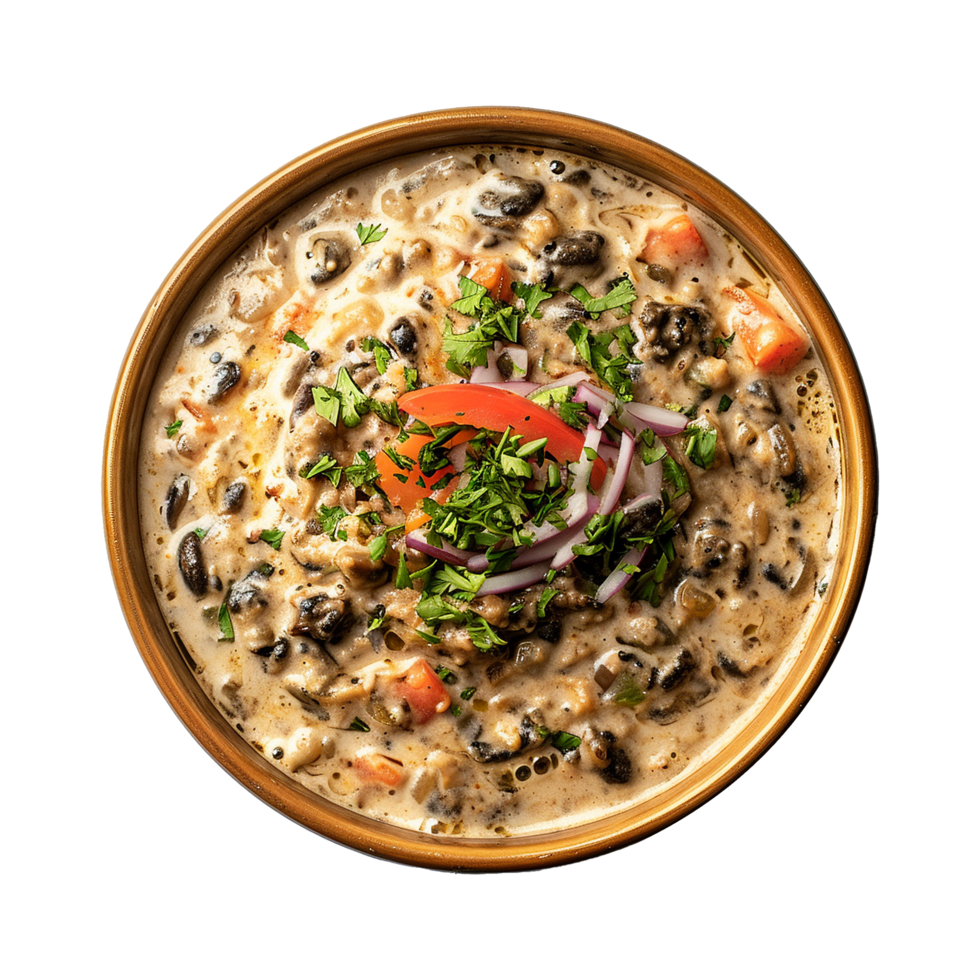 AI generated Haleem on a bowl isolated on transparent background png